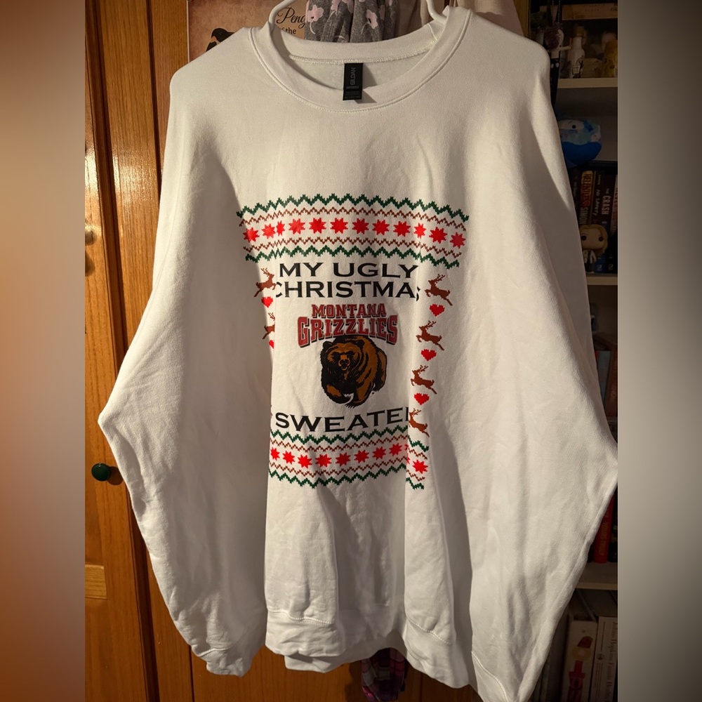 Montana Grizzlies "My Ugly Christmas Sweater" White Crewneck
